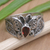 Garnet cocktail ring, 'Blazing Butterfly' - Garnet Cocktail Ring with Butterfly Motif