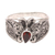 Garnet cocktail ring, 'Blazing Butterfly' - Garnet Cocktail Ring with Butterfly Motif