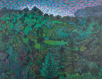 Balinese Acrylic Forest Painting on Canvas
