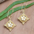 Gold-plated dangle earrings, 'Cherished Frangipani' - Gold-Plated Dangle Earrings with Floral Motif