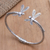 Sterling silver cuff bracelet, 'Mindful Dragonfly' - Sterling Silver Cuff Bracelet with Dragonfly Motif (image 2b) thumbail