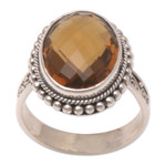 Smoky topaz cocktail ring, 'Awaken the Dreamers' - Smoky Topaz and Sterling Silver Cocktail Ring