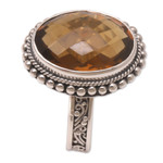 Smoky topaz cocktail ring, 'Awaken the Dreamers' - Smoky Topaz and Sterling Silver Cocktail Ring