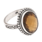 Smoky topaz cocktail ring, 'Awaken the Dreamers' - Smoky Topaz and Sterling Silver Cocktail Ring
