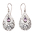 Amethyst dangle earrings, 'Mixed Feelings' - Amethyst and Sterling Silver Dangle Earrings from Bali thumbail