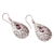 Amethyst dangle earrings, 'Mixed Feelings' - Amethyst and Sterling Silver Dangle Earrings from Bali (image 2b) thumbail