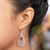 Garnet dangle earrings, 'Ethereal Love' - Handmade Garnet and Sterling Silver Dangle Earrings