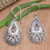 Sterling silver dangle earrings, 'Gossamer Swirl' - Hand Crafted Sterling Silver Dangle Earrings (image 2) thumbail