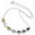 Multi-gemstone pendant necklace, 'Ice Rainbow' - Sterling Silver Birthstone Pendant Necklace (image 2b) thumbail