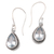 Blue topaz dangle earrings, 'Icy Sparkle' - Hand Made Blue Topaz Dangle Earrings thumbail
