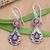 Garnet dangle earrings, 'Palace Walls in Red' - Handmade Balinese Garnet Dangle Earrings (image 2) thumbail