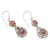 Garnet dangle earrings, 'Palace Walls in Red' - Handmade Balinese Garnet Dangle Earrings (image 2b) thumbail