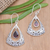Garnet dangle earrings, 'Blessed Soul' - Balinese Garnet and Sterling Silver Dangle Earrings (image 2) thumbail