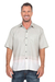 Men's embroidered cotton shirt, 'Fresh Start' - Men's Embroidered Short-Sleeve Cotton Shirt