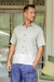 Men's embroidered cotton shirt, 'Fresh Start' - Men's Embroidered Short-Sleeve Cotton Shirt