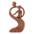 Wood statuette, 'Father's Protection' - Artisan Crafted Suar Wood Statuette thumbail