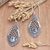 Blue topaz dangle earrings, 'Lattice to Heaven' - Hand Crafted Blue Topaz and Dangle Earrings