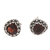 Garnet stud earrings, 'Mon Amour' - Garnet and Sterling Silver Stud Earrings