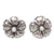 Cultured pearl button earrings, 'Finest Flower' - Cultured Pearl Button Earrings with Floral Motif