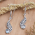 Blue topaz dangle earrings, 'Wave of Life' - Blue Topaz and Sterling Silver Dangle Earrings from Bali (image 2) thumbail