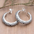Sterling silver half-hoop earrings, 'Through the Years' - Handmade Sterling Silver Half-Hoop Earrings from Bali