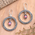 Garnet dangle earrings, 'Around the Sun' - Handmade Garnet and Sterling Silver Dangle Earrings (image 2) thumbail