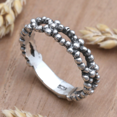 Sterling silver band ring, 'Cherished One' - Artisan Crafted Sterling Silver Band Ring
