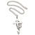 Men's sterling silver pendant necklace, 'Faithfully Yours' - Men's Sterling Silver Pendant Necklace with Cross Motif thumbail