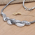 Sterling silver pendant necklace, 'With Gratitude' - Sterling Silver Pendant Necklace with Leaf Motif (image 2b) thumbail