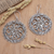 Sterling silver dangle earrings, 'Mandala's Fire' - Sterling Silver Dangle Earrings with Mandala Motif thumbail