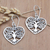 Pendientes colgantes de plata de ley - Pendientes colgantes románticos de plata de ley con motivo de árbol