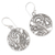 Sterling silver dangle earrings, 'Patra Swirl' - Handmade Balinese Sterling Silver Dangle Earrings