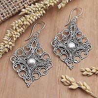 Sterling silver dangle earrings, 'Renewed in Light' - Artisan Made Sterling Silver Dangle Earrings
