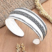 Sterling silver cuff bracelet, 'Clarity of Thought' - Handmade Sterling Silver Cuff Bracelet from Bali