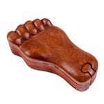 Decorative wood puzzle box, 'Traces of You' - Hand Carved Suar Wood Puzzle Box