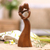 Wood statuette, 'Touch My Heart' - Romantic Suar Wood Sculpture from Bali