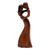 Wood statuette, 'Touch My Heart' - Romantic Suar Wood Sculpture from Bali thumbail