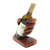 Wood wine holder, 'Lend a Hand' - Hand Crafted Suar Wood Bottle Holder (image 2b) thumbail