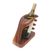 Wood wine holder, 'Lend a Hand' - Hand Crafted Suar Wood Bottle Holder