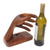 Wood wine holder, 'Lend a Hand' - Hand Crafted Suar Wood Bottle Holder (image 2d) thumbail