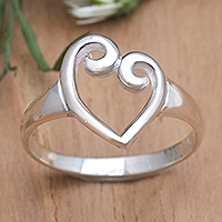 Hand Crafted Sterling Silver Cocktail Ring,'Purest Feeling'
