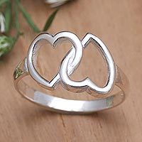 Sterling silver cocktail ring, 'Love Begets Love'