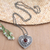 Garnet locket necklace, 'Open Secret' - Garnet Locket Necklace with Heart Motif (image 2) thumbail