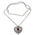 Garnet locket necklace, 'Open Secret' - Garnet Locket Necklace with Heart Motif thumbail