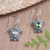 Pendientes colgantes de peridoto - Pendientes colgantes de peridoto hechos a mano con motivo de tortuga