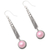 Cultured pearl dangle earrings, 'Like a Melody in Pink' - Pink Mabe Pearl and Sterling Silver Dangle Earrings (image 2b) thumbail