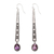 Amethyst dangle earrings, 'Purple Snow' - Amethyst and Sterling Silver Dangle Earrings from Bali