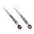 Amethyst dangle earrings, 'Purple Snow' - Amethyst and Sterling Silver Dangle Earrings from Bali