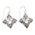 Gold-accented blue topaz dangle earrings, 'Palace Flowers' - Gold-Accented Blue Topaz Dangle Earrings from Bali