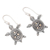 Gold-accented dangle earrings, 'Sleepy Swimmers' - Gold-Accented Dangle Earrings with Turtle Motif